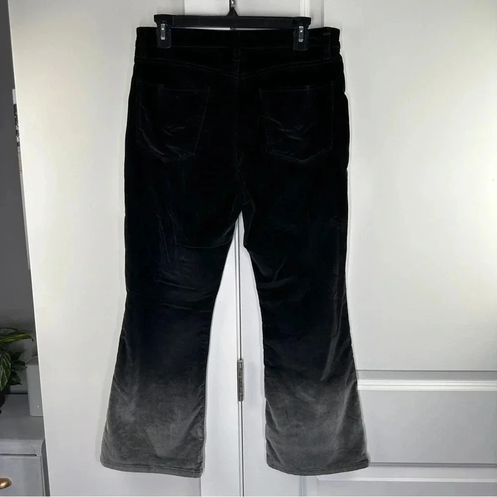 Hudson Size 30 Velvet‎ Ombre Holy Flare Crop Pants Classic Neutral Black to Gray - Picture 9 of 15